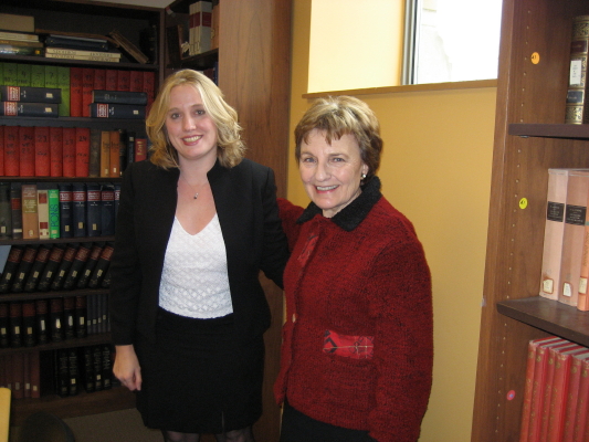 Kristy Boney with Helen after her dissertation defense, 2006