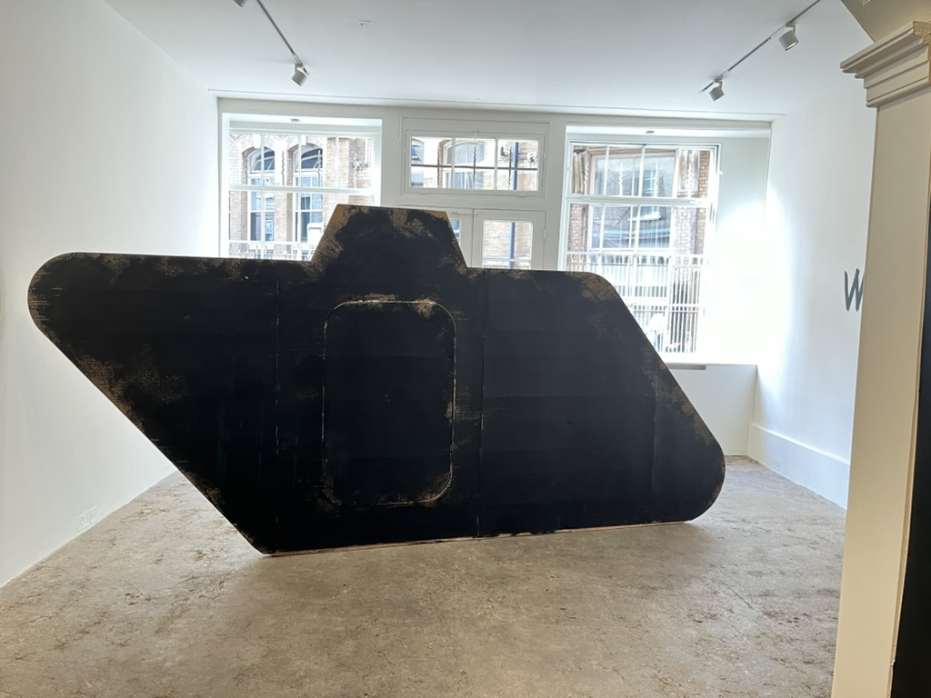 cardboard cut out of a tank